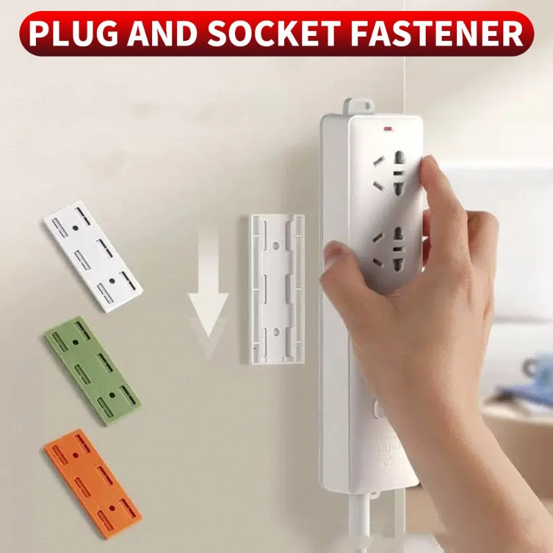 Home Office Kitchen - Self-Adhesive Power Socket Strip Fixator Wall