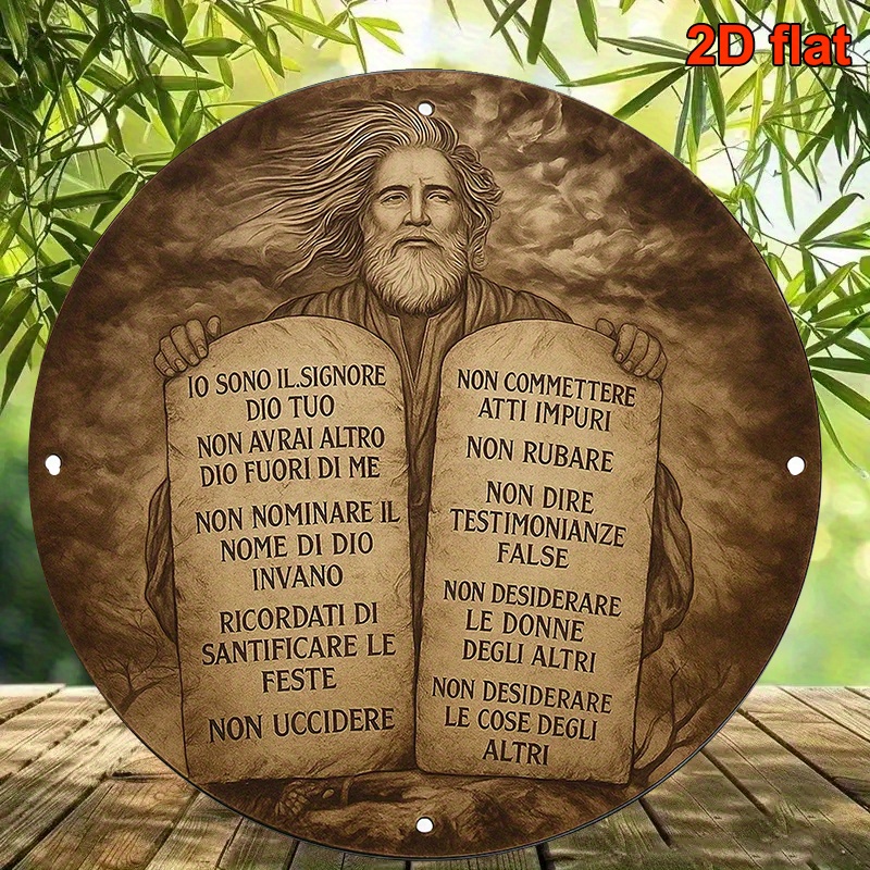 Home Office Art - CIFBUY Rustic Italian Moses 10 Commandments