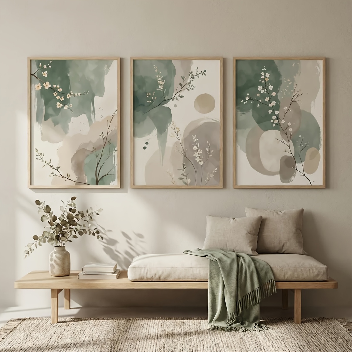 3pcs Japanese-Style Plant Canv - đánh giá và giá Home Office Student