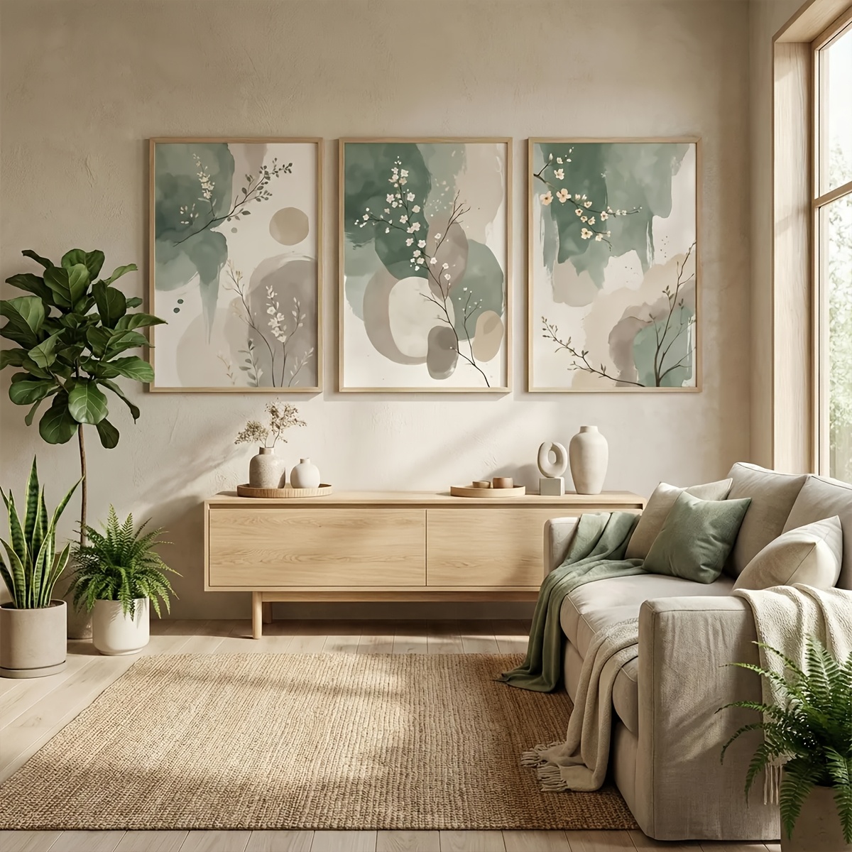 3pcs Japanese-Style Plant Canv - đánh giá và giá Home Office Student
