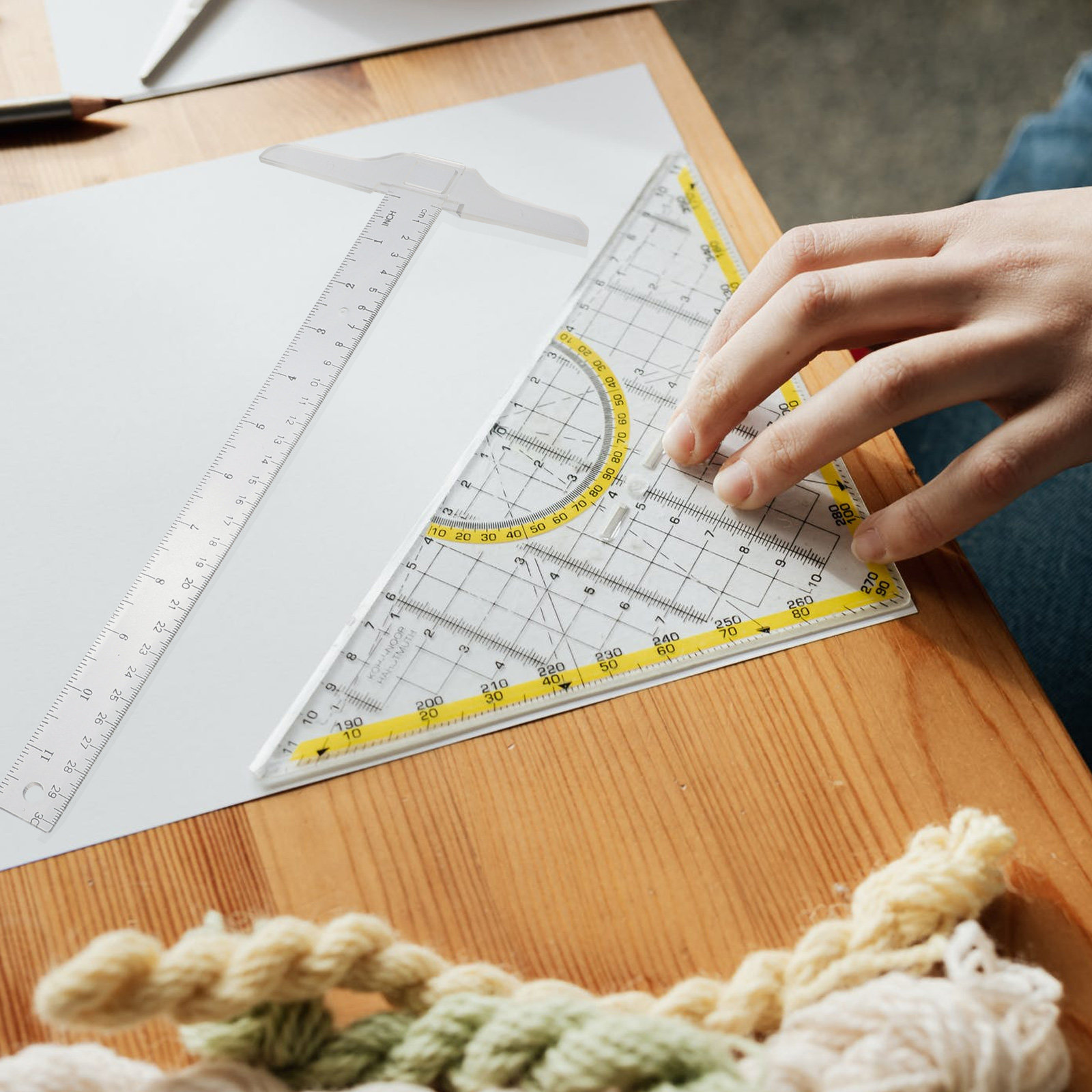 2Pcs T Shape Rulers Plastic Do - đánh giá và giá Home Office Student