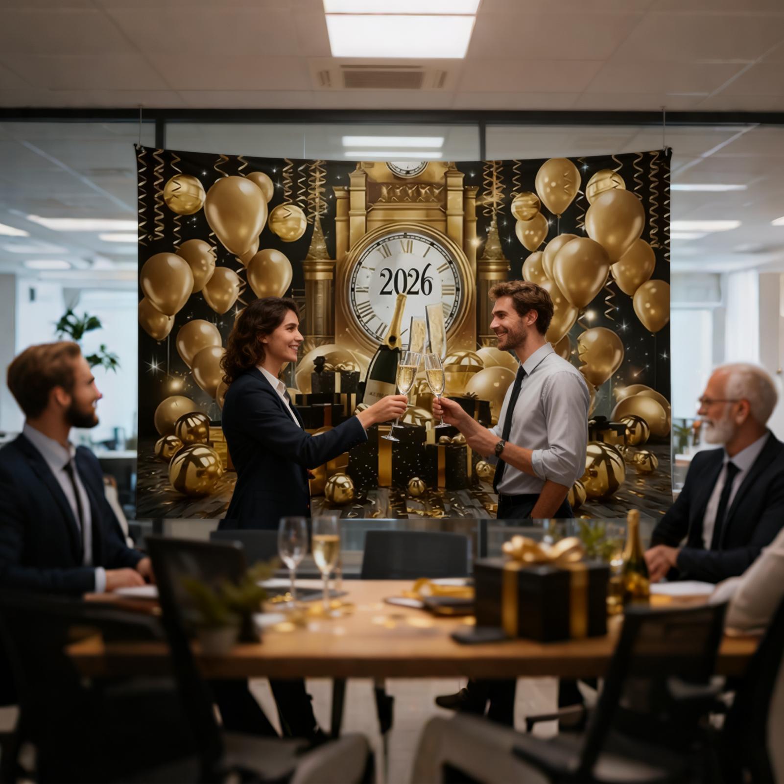 Happy New Year Banner 7x5 Ft 2 - đánh giá và giá Home Office Holidays 2026