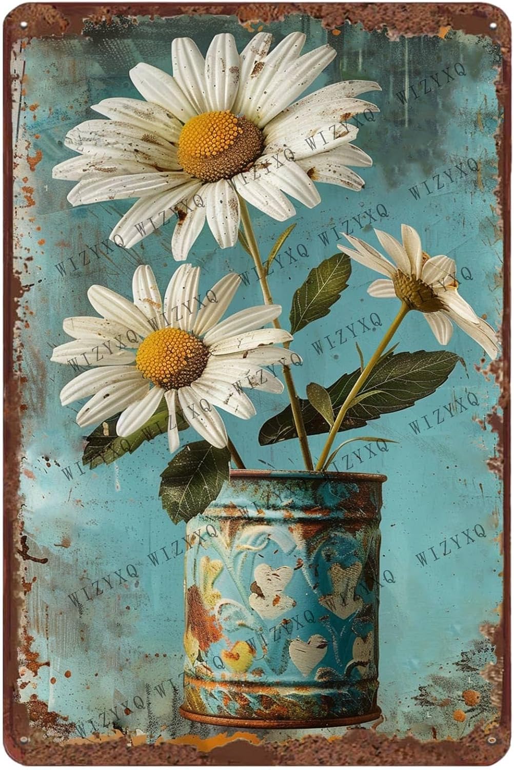 Metal Signs White Daisy Flower - đánh giá và giá Home Office Kitchen